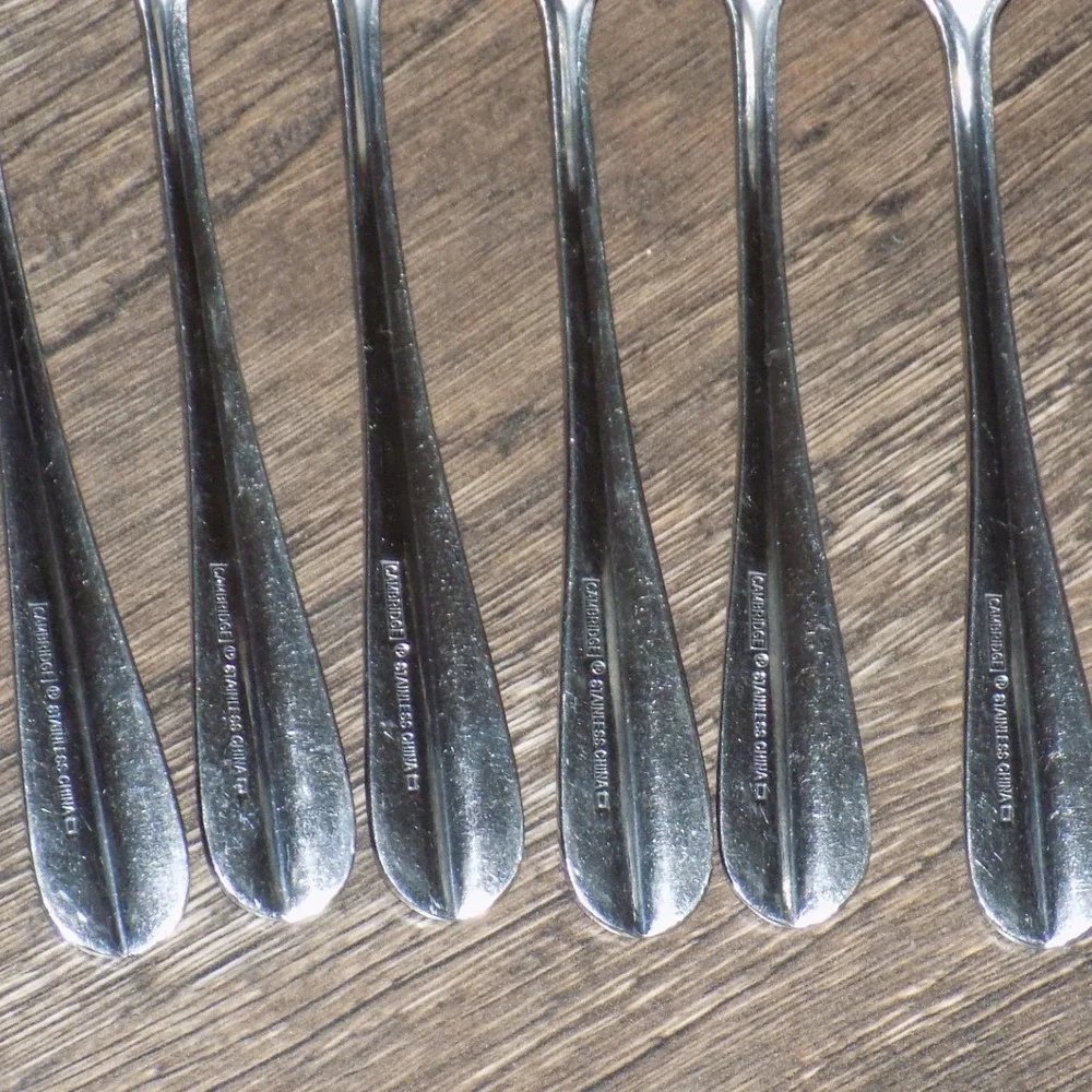 Cambridge Forks Set of 6 Silver Ridged Handle Stainless Steel